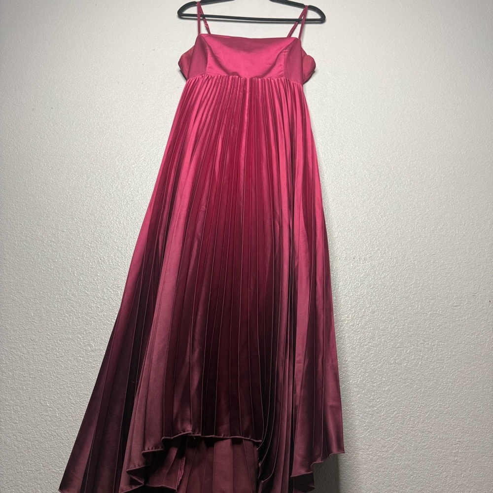 Abercrombie & Fitch Satin Pleated pink Strap Dress- XLP